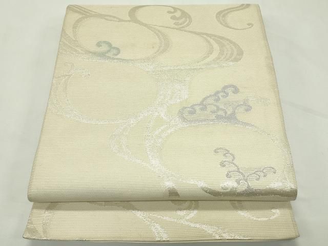 平和屋着物＊夏物　六通柄袋帯　流水文　涼　銀糸　正絹　逸品　CABL5334rv