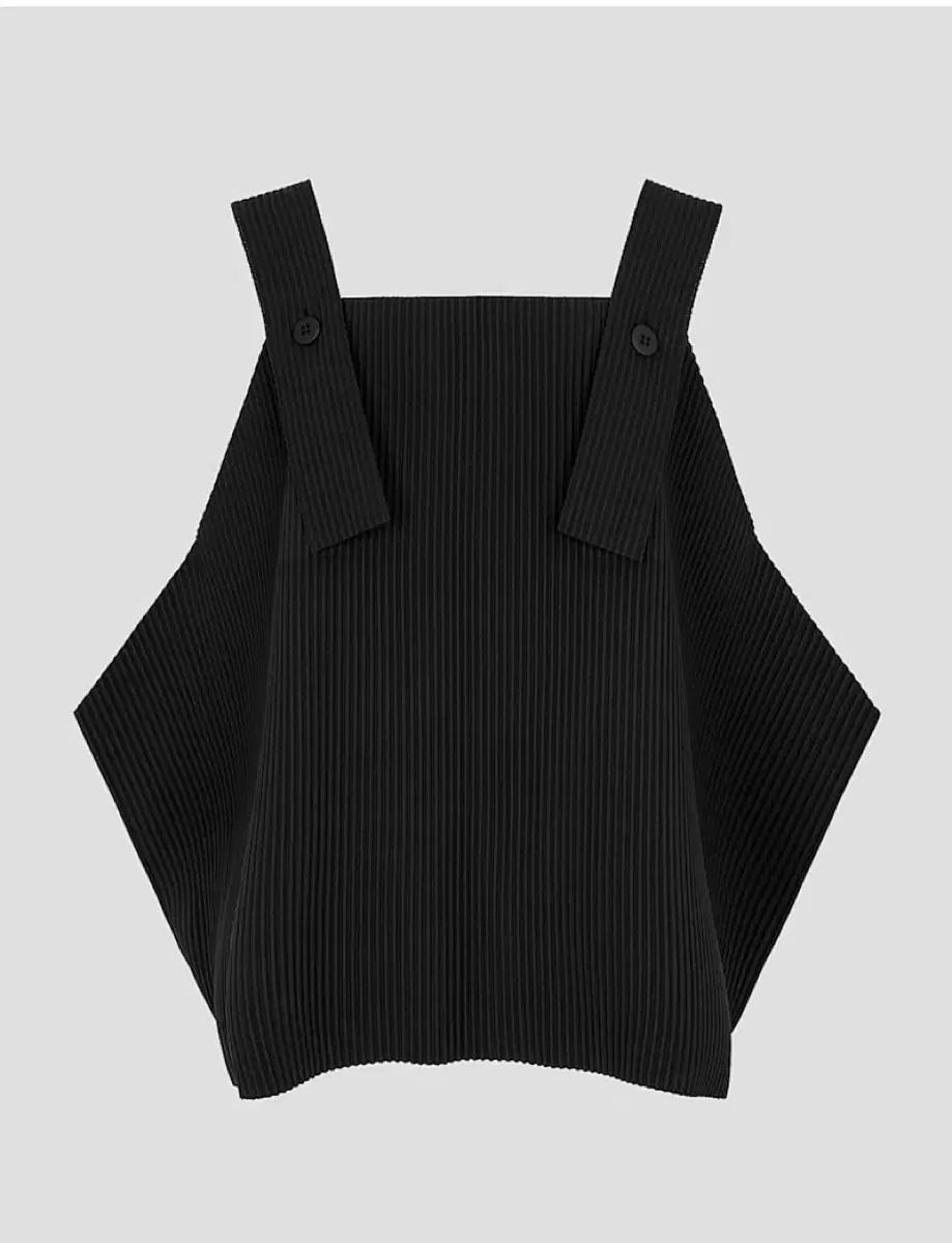 新品 ISSEY MIYAKE ベルト プリーツ トップス ブラック PLEATS PLEASE