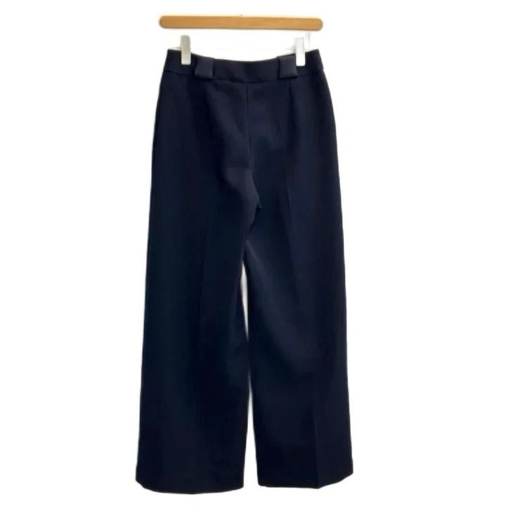 ボーダーズアットバルコニー BORDERS at BALCONY TWILL WIDE PANTS ツイルワイドパンツ スラックス ジップフライ ワンカラー 無地 36 紺 ネイビー BD1111-3G-11 タグ付き /BB