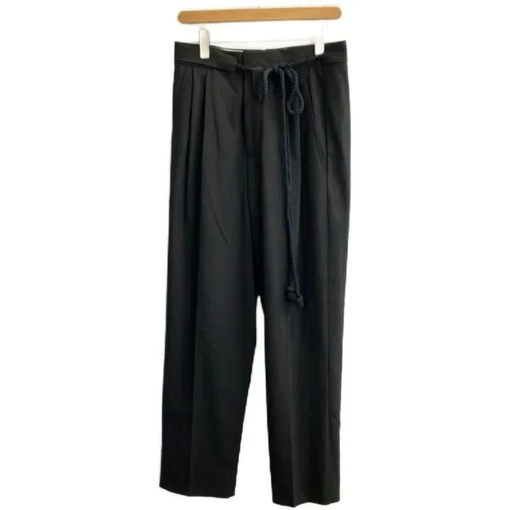 シアター THEATER Ryo Rirei Knot Trousers スラックスパンツ タック ジップフライ ワンカラー F 黒 ブラック THR8A-PT-02 タグ付き /BB 13,419円