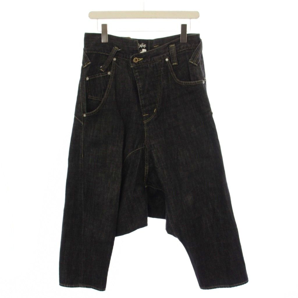 ガンリュウ GANRYU COMME des GARÇONS AD2011 サルエルパンツ デニムパンツ ジーンズ ボタンフライ S 黒 EI-P009 /BM