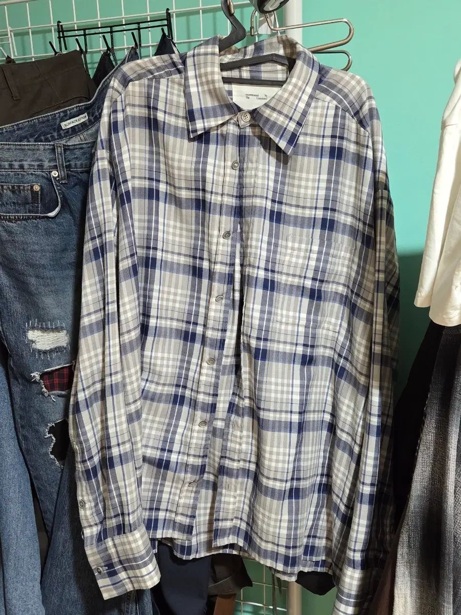 1) rbu オーバーサイズ シャツ チェック柄 グレー 11,517円