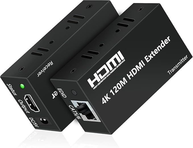 【4K エクステンダー】120M HDMI LAN 遠距離 4K@30Hz RJ45 延長器 Extender PC 入力 イーサネット CAT6 伝送 HDMI 延長アダプター HDCP対応 EDIDコピー機能付き TV モニター 防犯カメ 00e3d34a 8,415円
