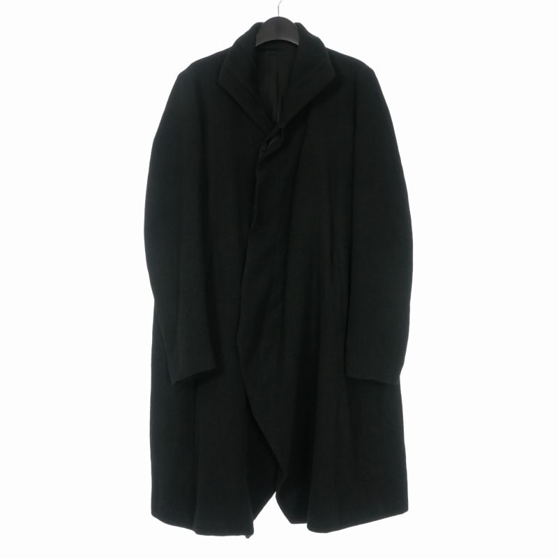 ユリウス JULIUS 18SS WO/LI TWEED SEAMED EDGE COAT ウールリネン ツイード シームドエッジコート ジャケット 長袖 1 ブラック 黒 607COM2