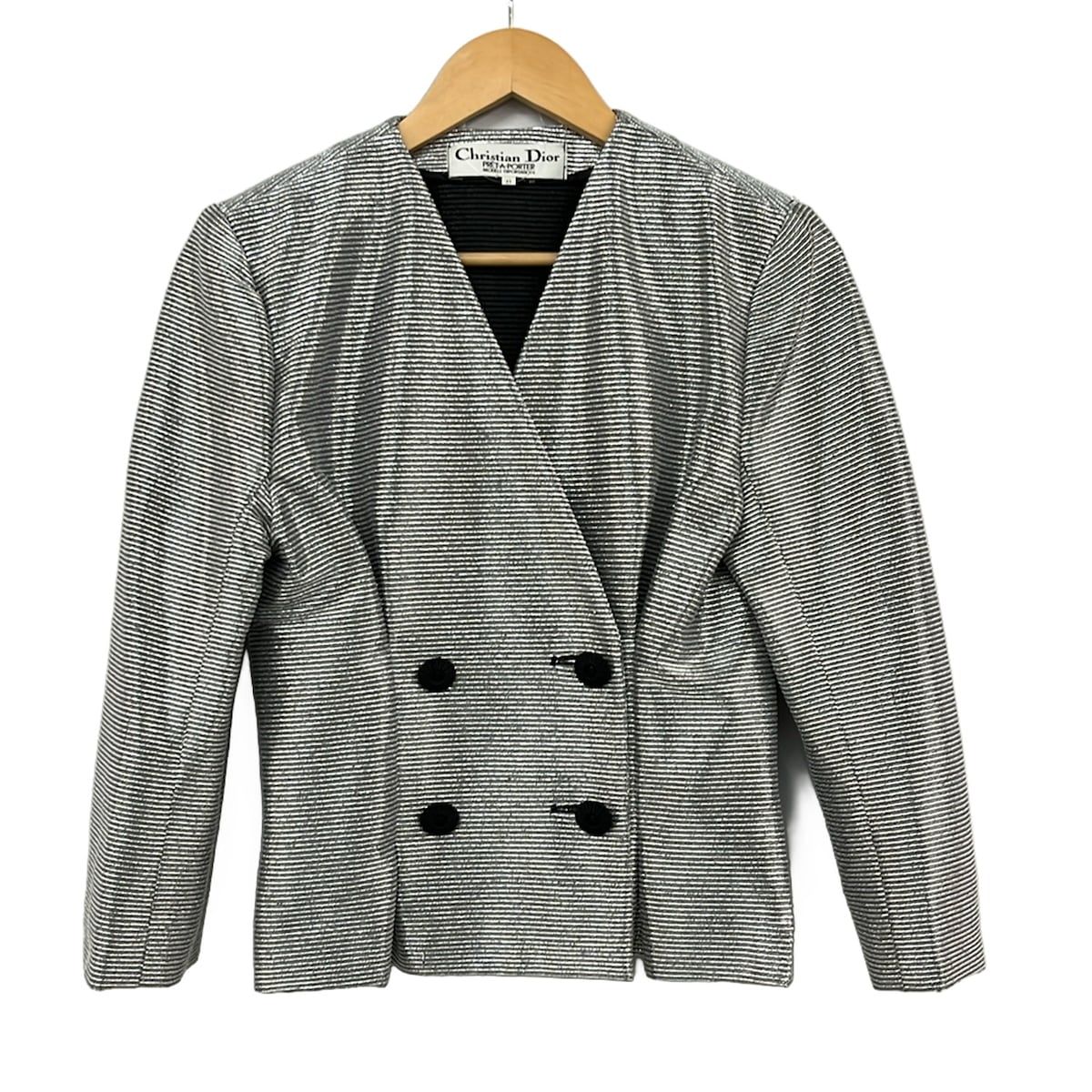 DIOR/ChristianDior(ディオール/クリスチャンディオール) ジャケット サイズ11 M レディース美品 - シルバー 長袖/PRET-A-PORTER/春/秋