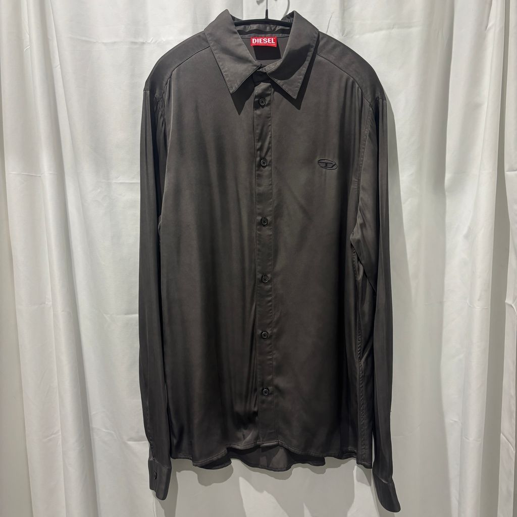 DIESEL ディーゼル S-KINNY-ALBG SHIRT 長袖シャツ A21903 OALGB ダークブラウン size:52【中目黒B08】