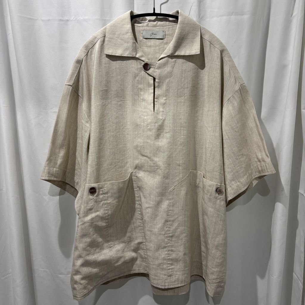 Amachi. アマチ Linen Pullover Shirt リネンシャツ 0161 ベージュ