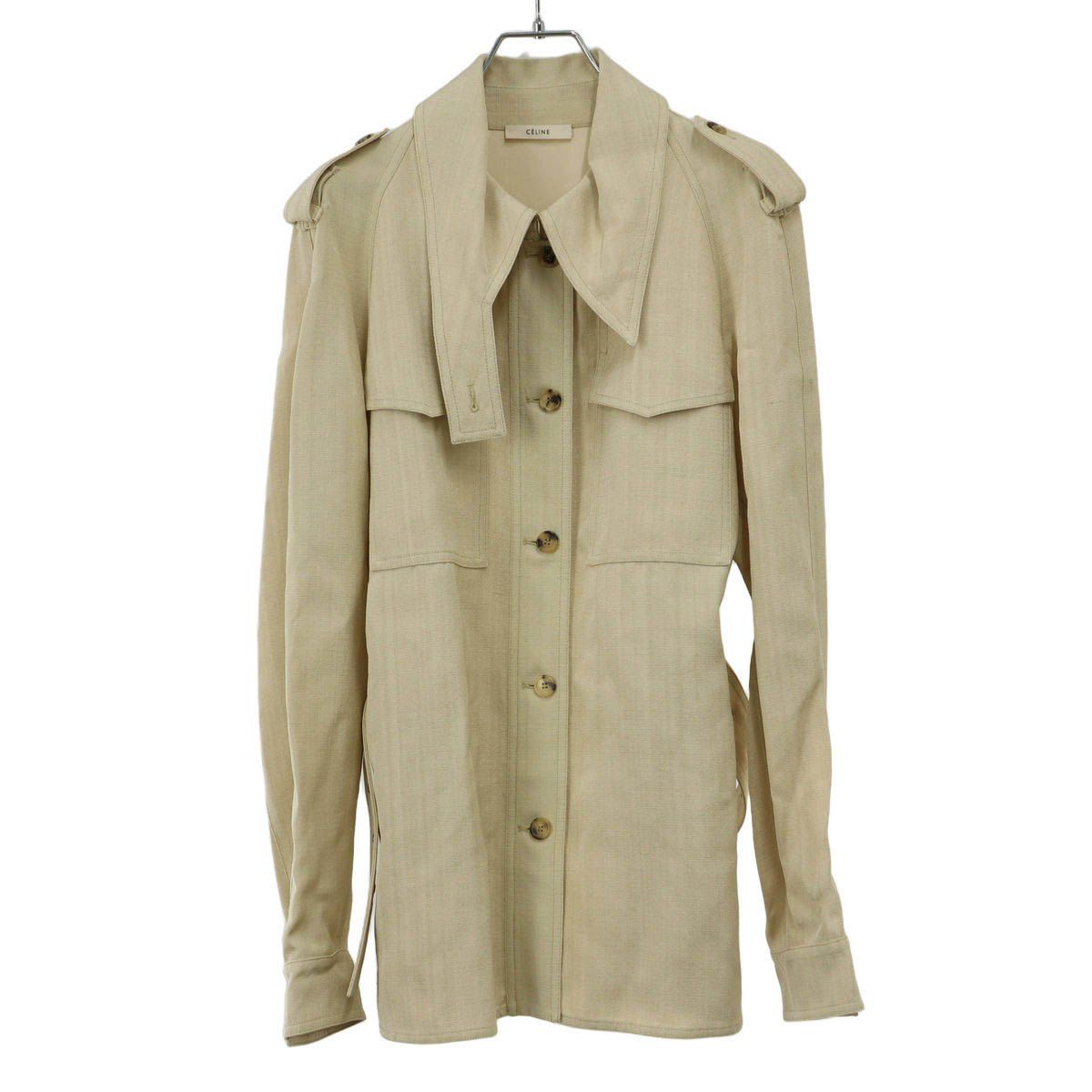 CELINE by Phoebe Philo セリーヌ フィービーファイロ ショートトレンチジャケット 2 5D25/6928 ベージュ 40 69,300円