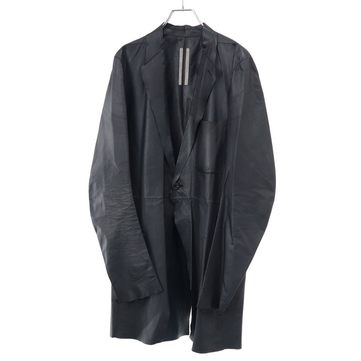 Rick Owens リックオウエンス 17SS カンガルーレザーロングテーラードジャケット RR17S9759-LK ブラック 50