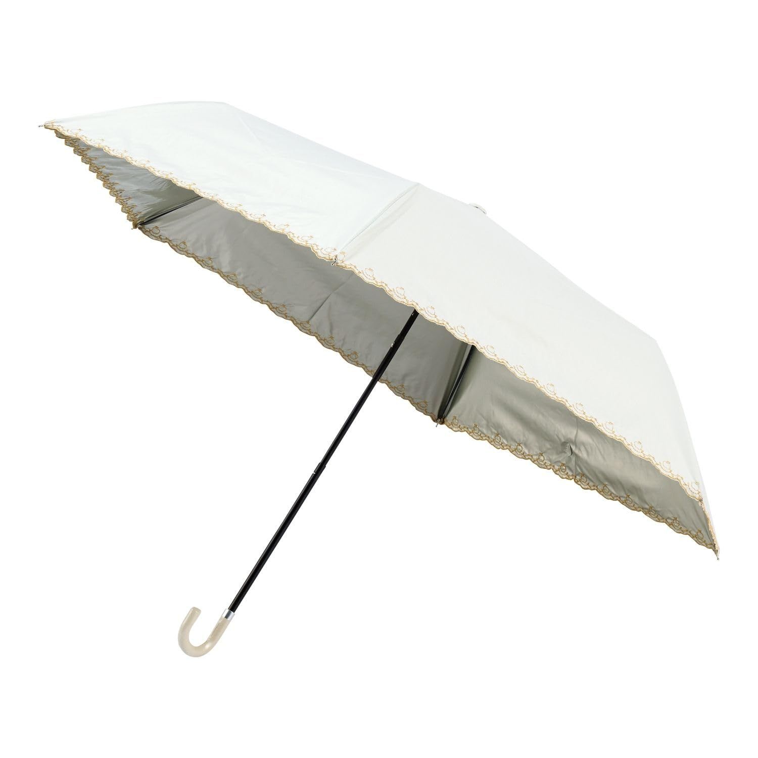 ms【ムーンバット】エスタ 日傘 折りたたみ傘 一級遮光 UV 晴雨兼用キラキラ パール加工 ヒートカット 30238-05-20-50 オフホワイト 4beafb38