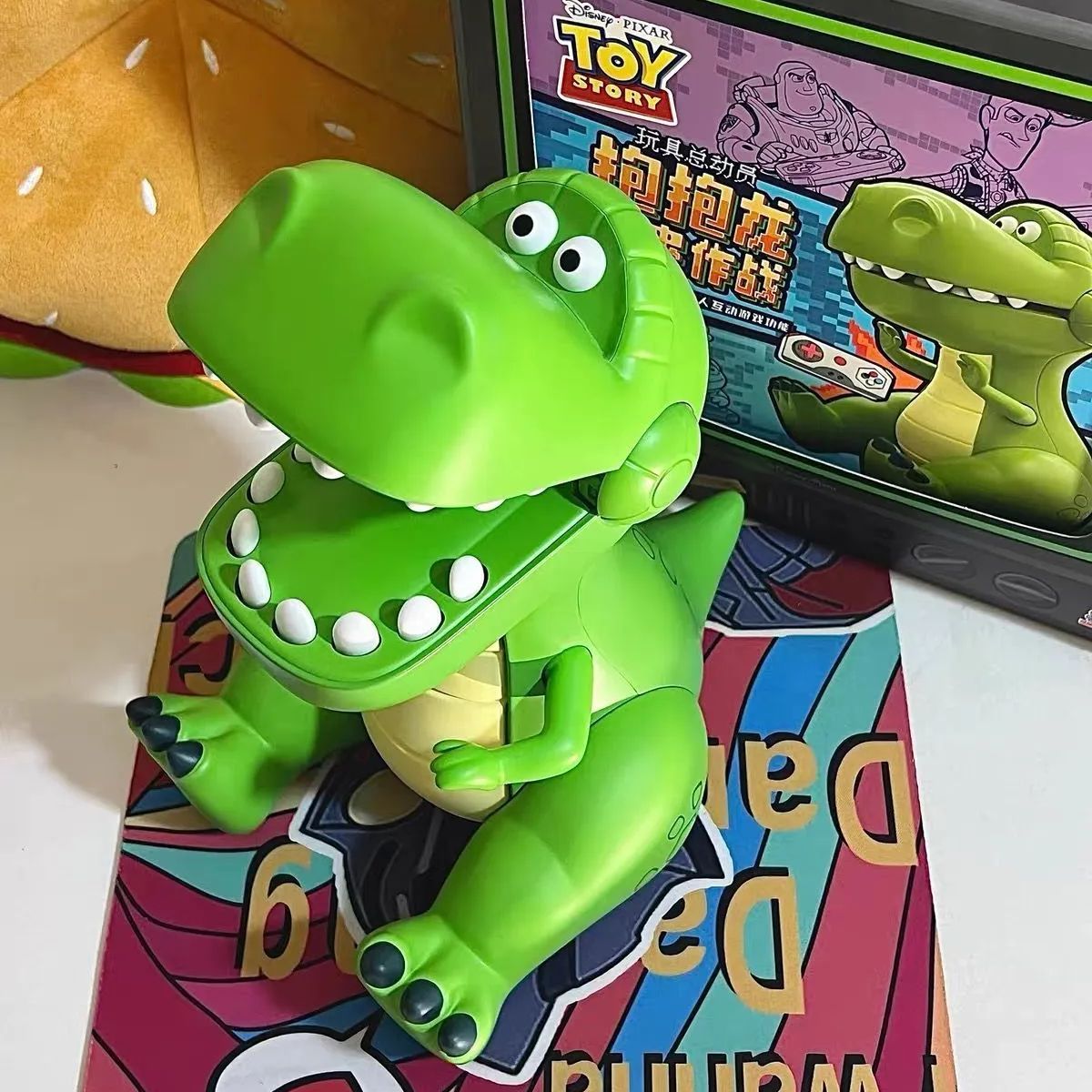 Disney Pixar TOY STORY トイ・ストーリー レックス 恐竜 フィギュア 噛みつきゲーム スマホスタンド 小物入れ メガネ置き インテリア