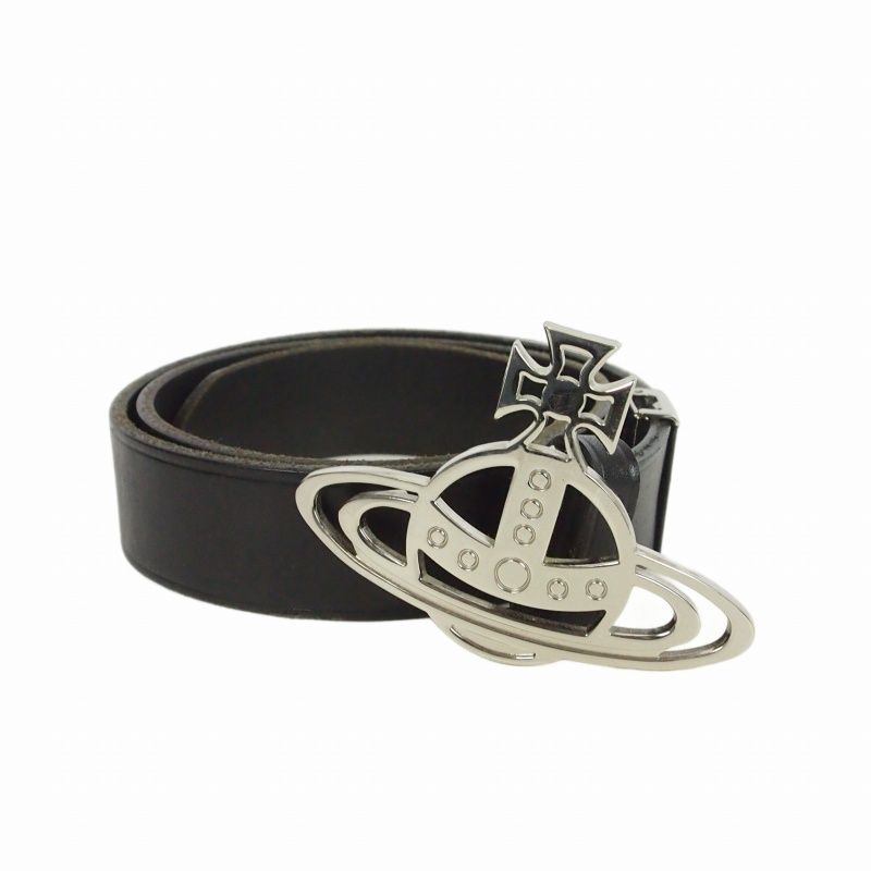 ヴィヴィアンウエストウッド Vivienne Westwood ORB オーブバックル レザーベルト ブラック 黒