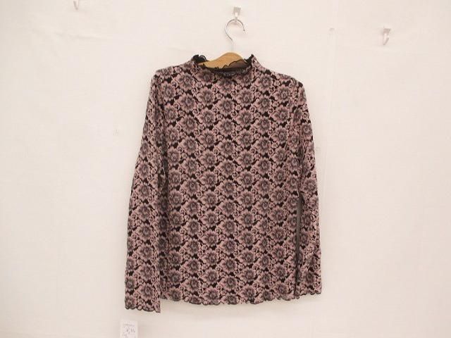 新品 るんびに 花柄トップス ピンク ブラック 黒 L レディース