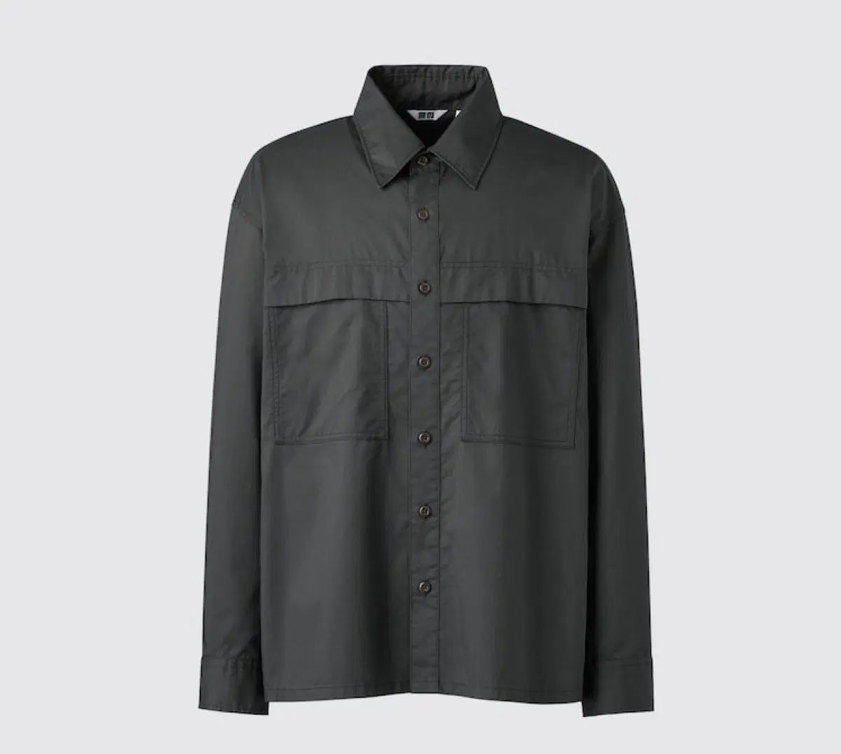 M UNIQLO U ユーティリティ オーバーサイズシャツ ダークグレー