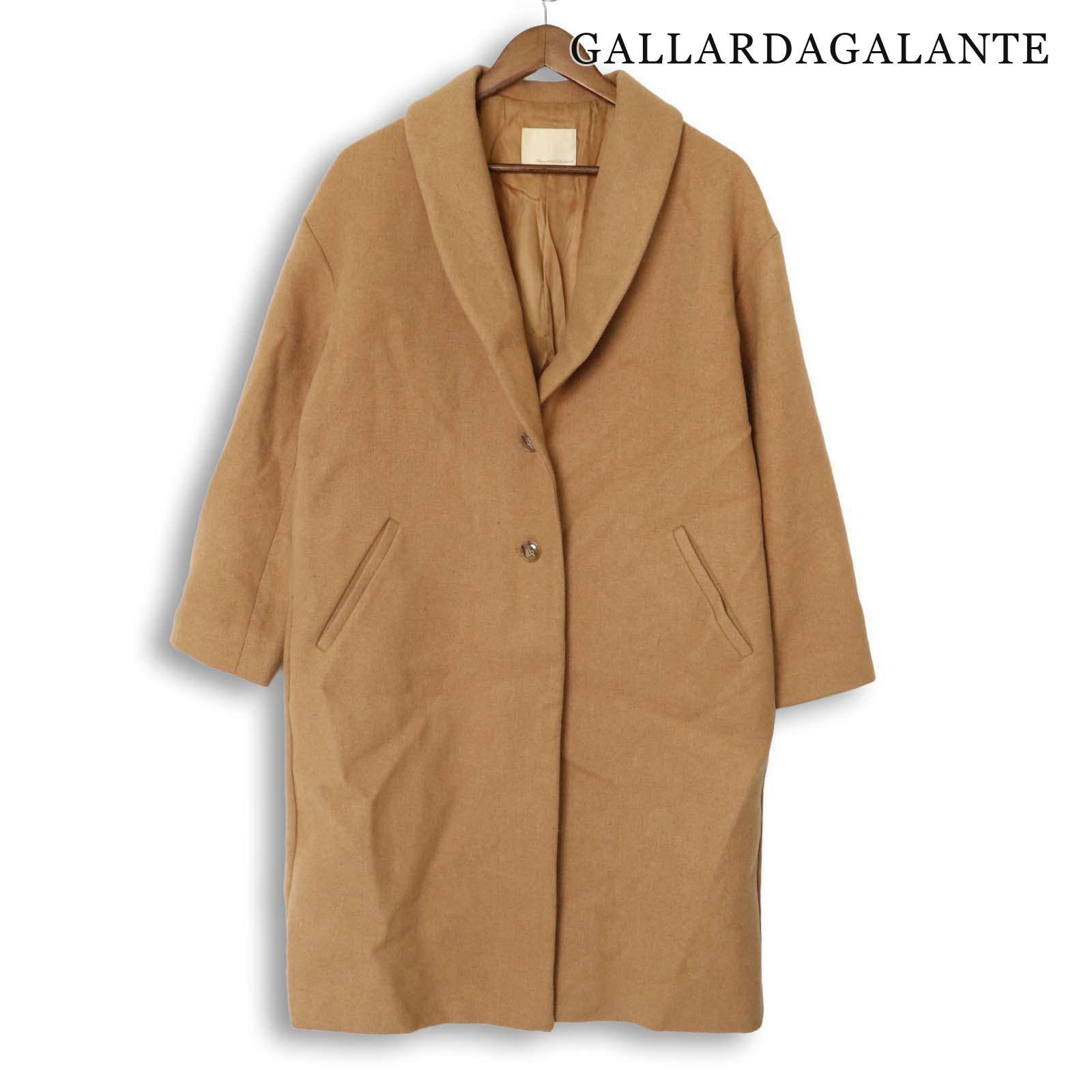 GALLARDAGALANTE ガリャルダガランテ 秋冬★ ウール混 ビッグシルエット ショールカラー チェスター コート Sz.F レディース