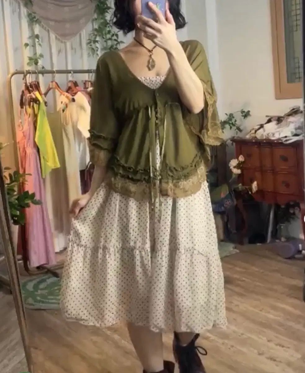 ケミカルシスターズ抹茶オリーブリボンケープ森ガールはぐみフェアリー アクシーズファム
