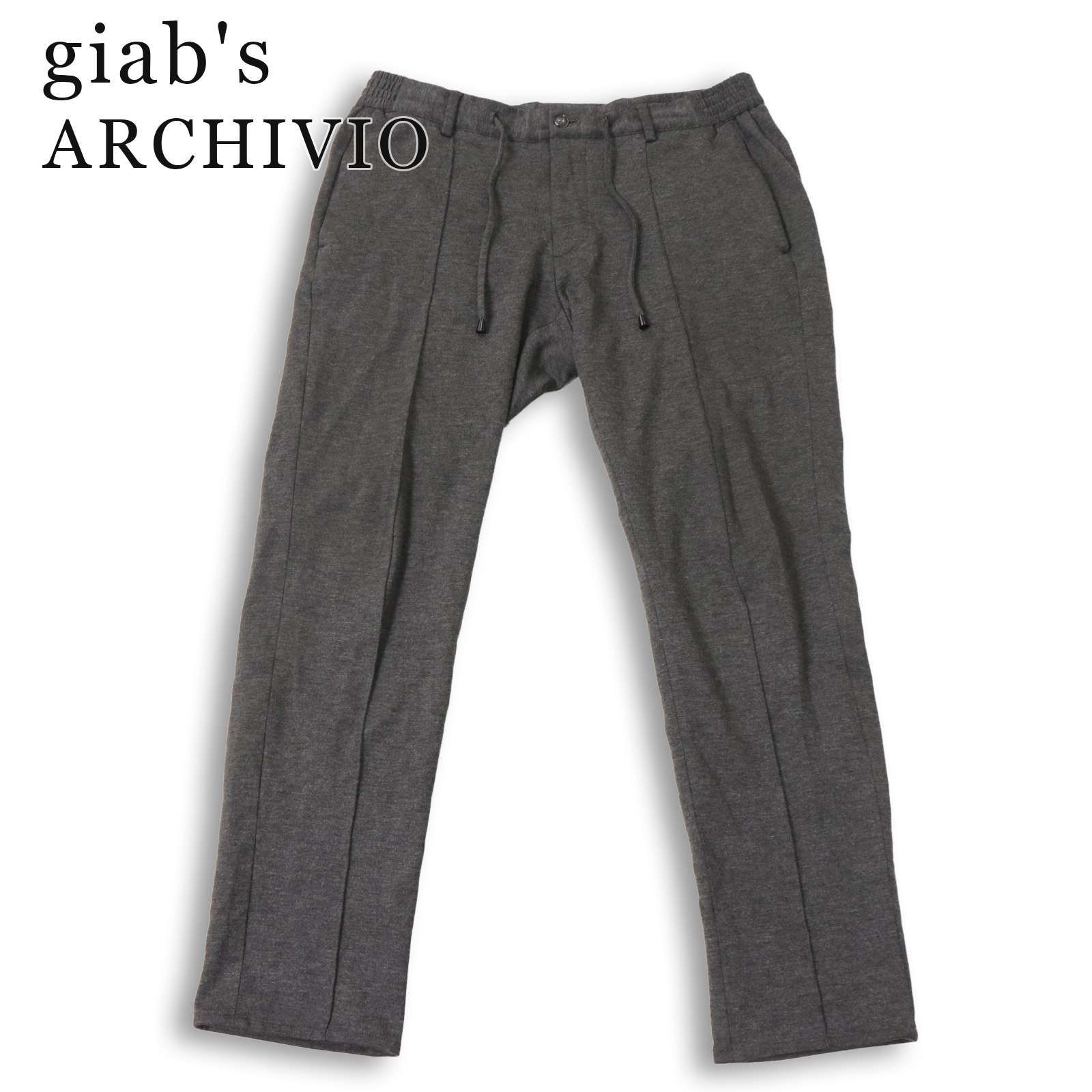 giab's ARCHIVIO ジャブスアルキヴィオ 通年★ 【MASACCIO/M1】 ジャージー ストレッチ イージー パンツ Sz.48 メンズ 灰