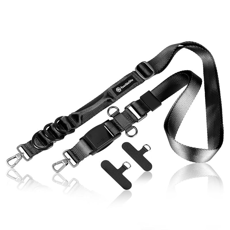 【新品】 [FeasibleSite] 瞬間着脱！ スマホ ショルダー ストラップ 首掛け 長さ100cm～155cm 幅2.5cm 6,708円