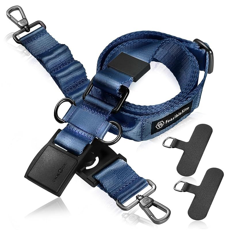 【新品】 [FeasibleSite] 瞬間着脱！ スマホ ショルダー ストラップ 首掛け 長さ100cm～155cm 幅2.5cm