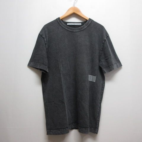 アレキサンダーワン ALEXANDER WANG 美品 ハイツイスト ジャージー アシッド ウォッシュ Tシャツ S 黒 ブラック 半袖 コットン UCC2221527 正規品