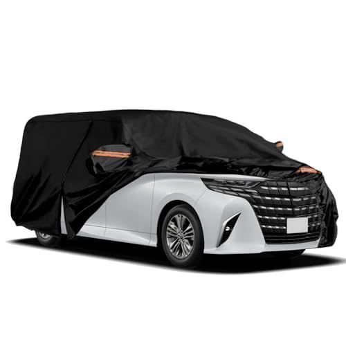 車カバー 2002-現行 アルファード 自動車ボディカバー ミニバン 防水 裏起毛 防塵防輻射紫外線 黄砂/雪対策 防風 ブラック 四季対応AR f1e3f8b5