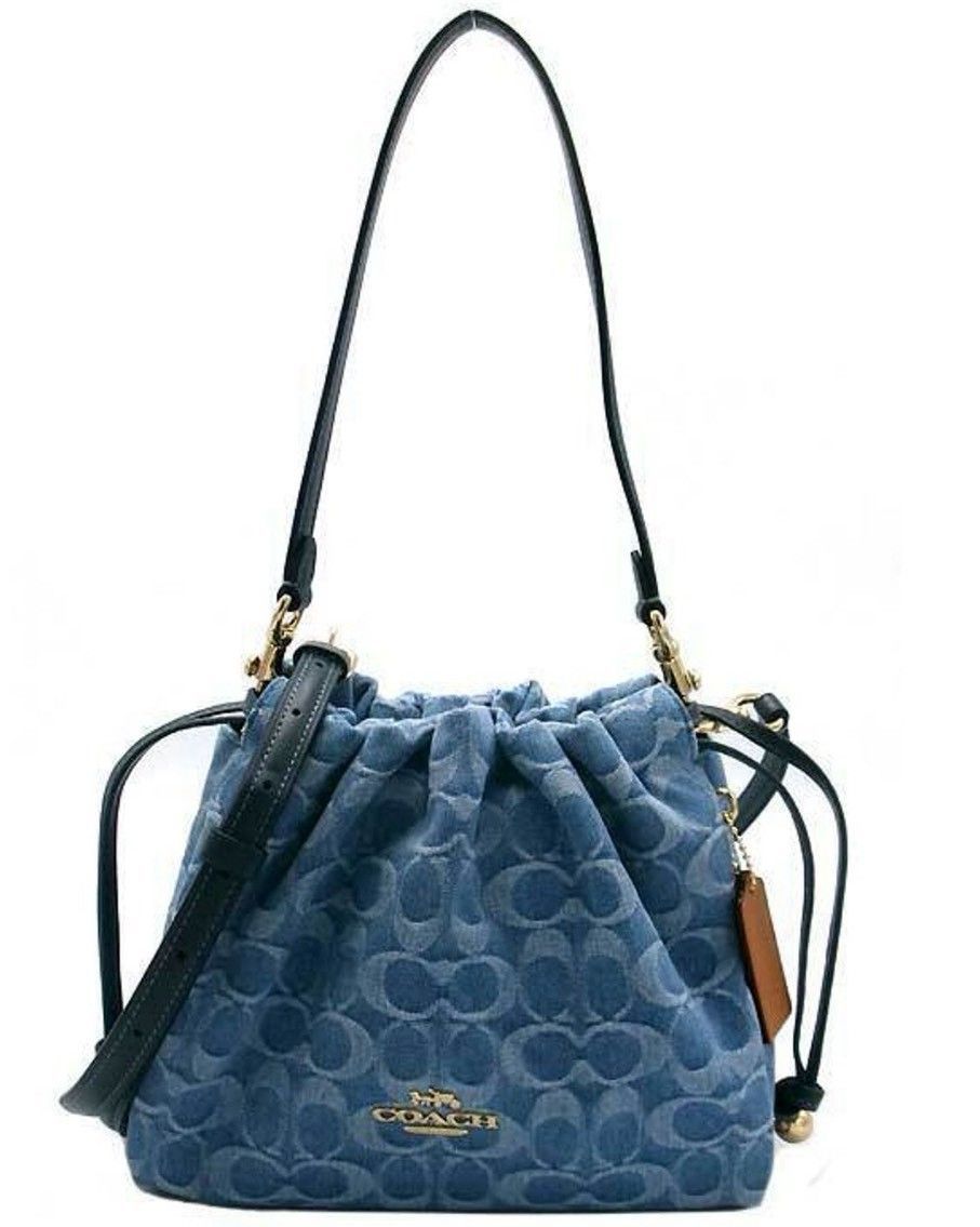 COACH デニム フェイ ドローストリングバッグ CDB94