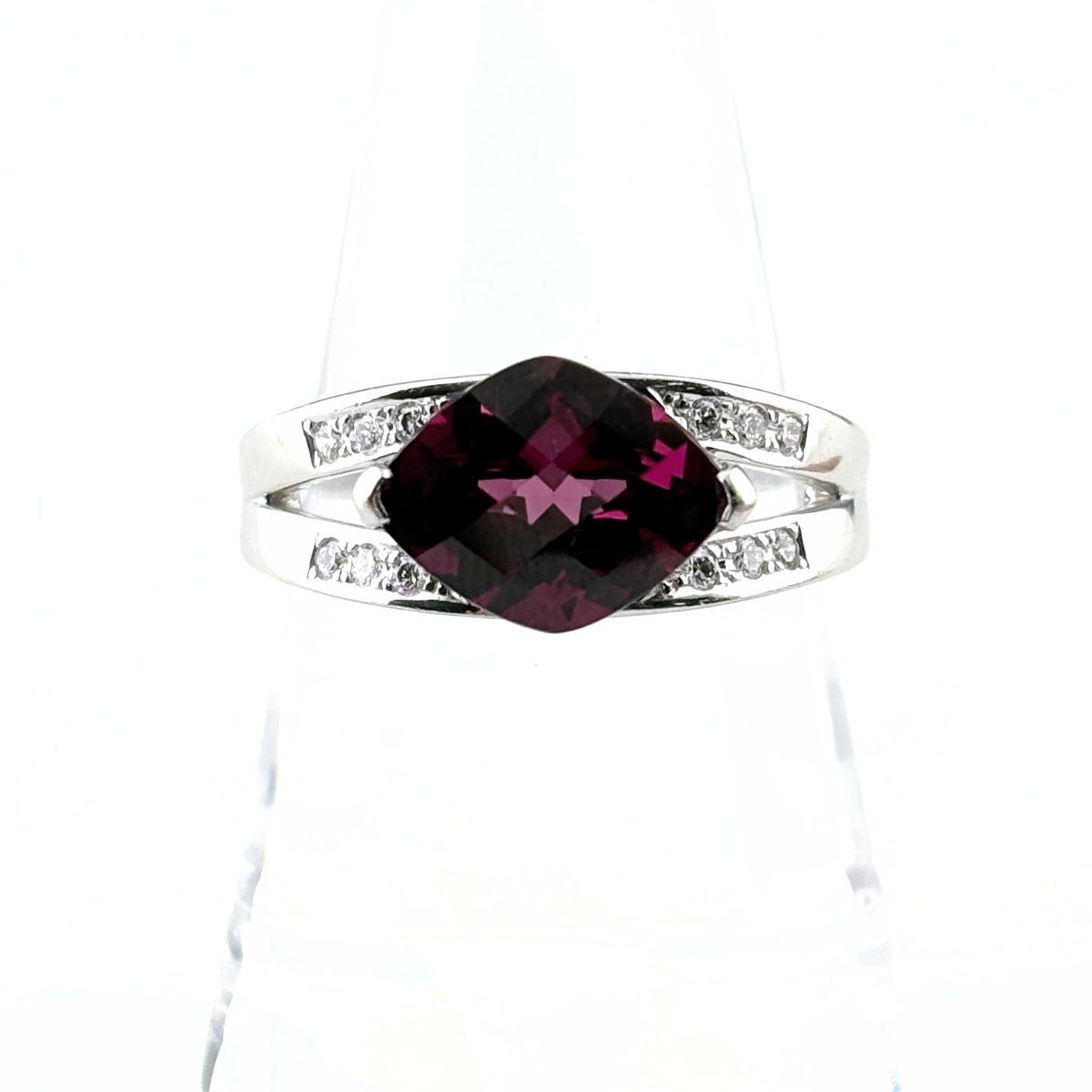 タサキ TASAKI ガーネット WG ホワイトゴールド 指輪 メレダイヤ リング 18.5号 K18 WG ガーネット メンズ 【中古】 109,000円