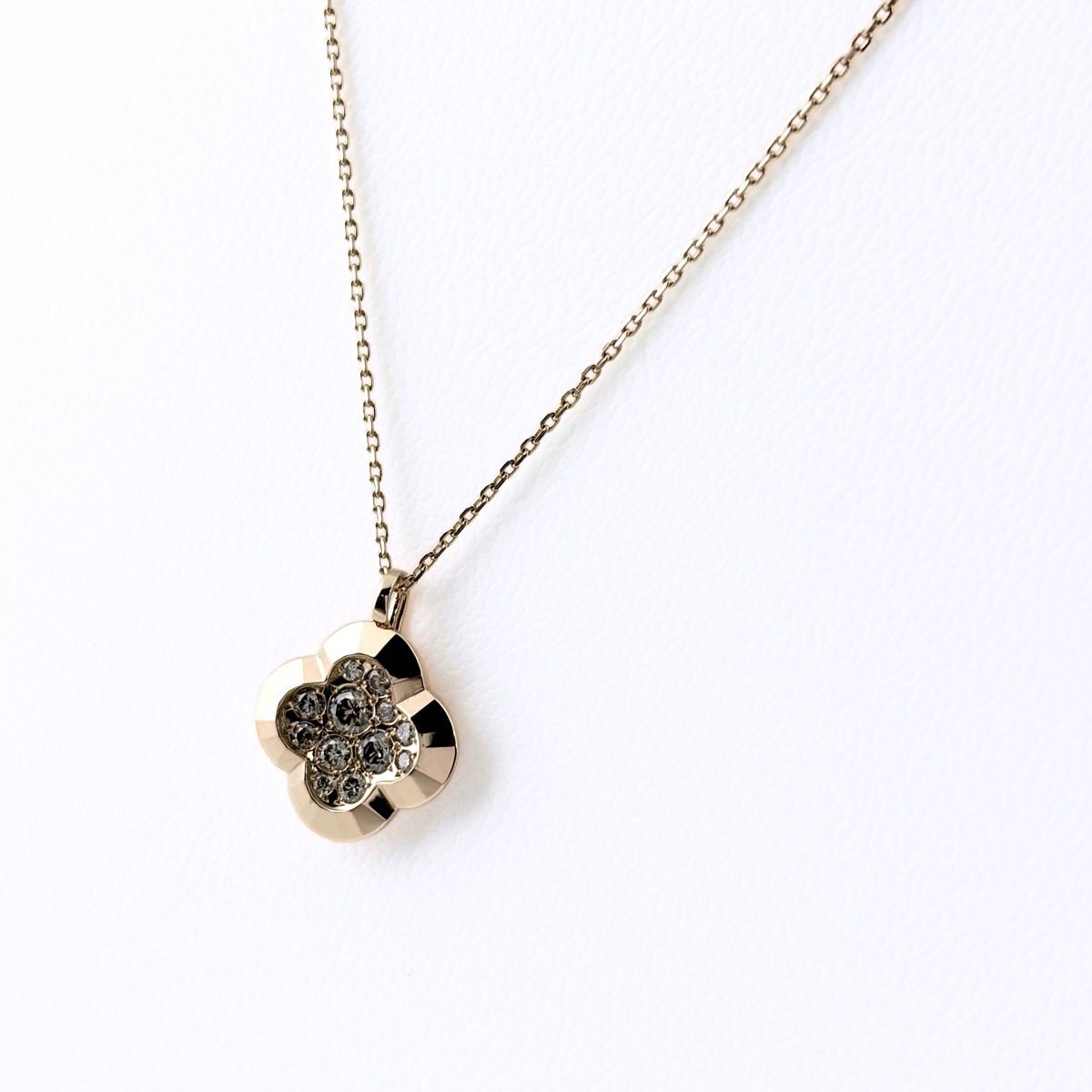 カシケイ KASHIKEY アンフォゲッタブル クローバー PG ピンクゴールド ペンダント ネックレス K18 ダイヤモンド レディース 【中古】