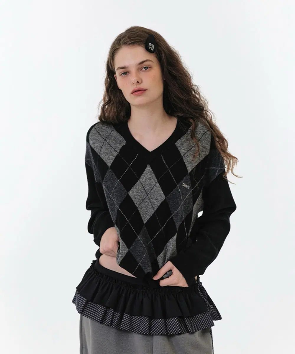 Grove MOMO ARGYLE KNIT モモ アーガイル ニット ブラック 18,117円