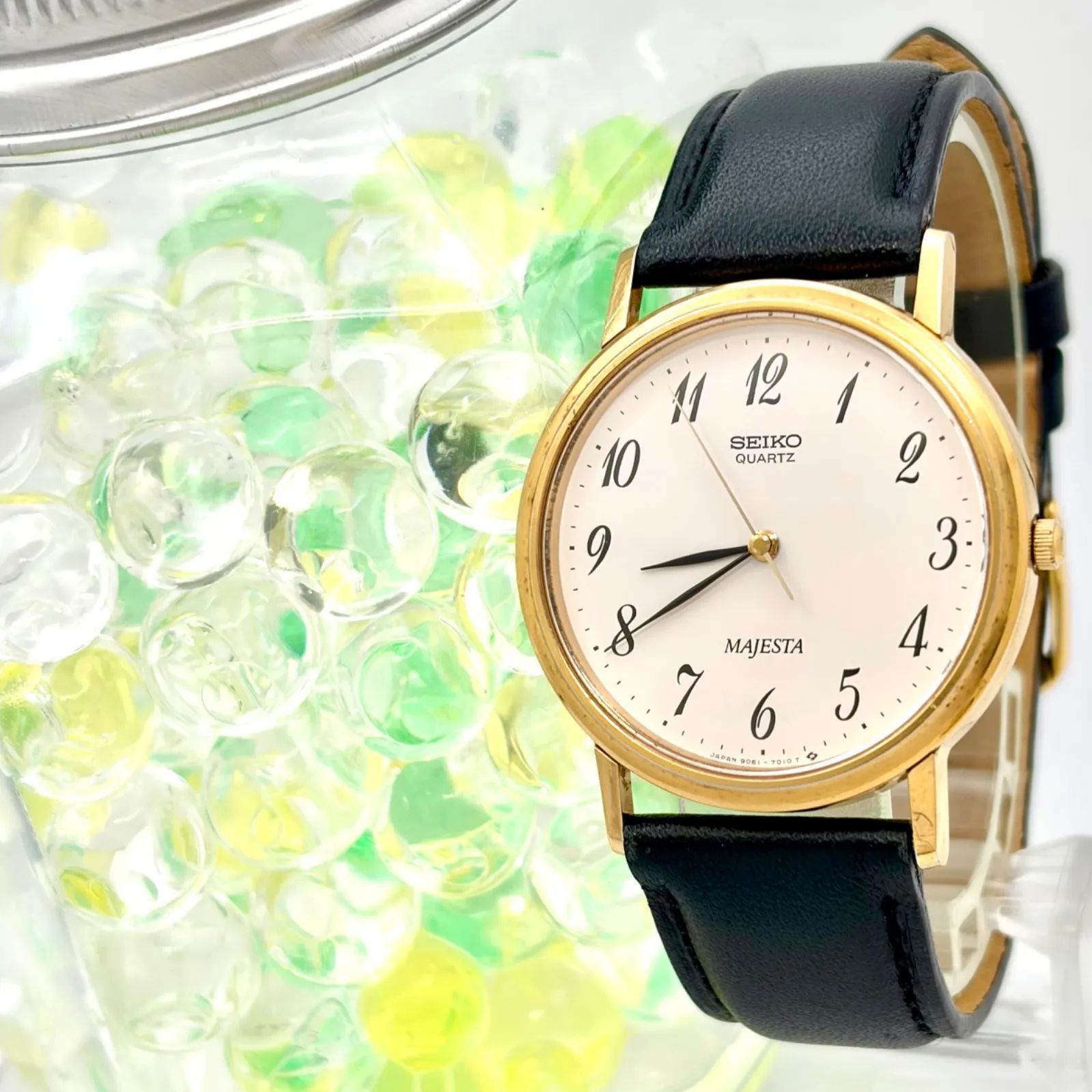 【新品電池】SEIKO セイコー MAJESTA マジェスタ メンズ 腕時計 ゴールド 9061-7000 344538