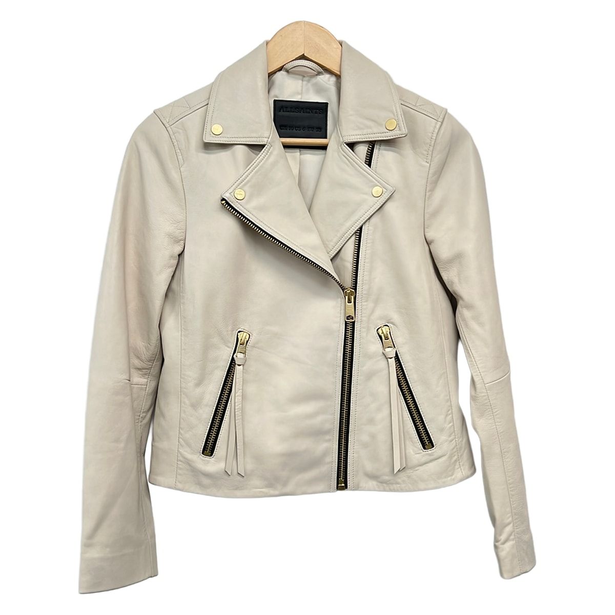All Saints(オールセインツ) ライダースジャケット サイズUS 6 レディース美品 - ライトピンク 長袖/レザー/秋/冬