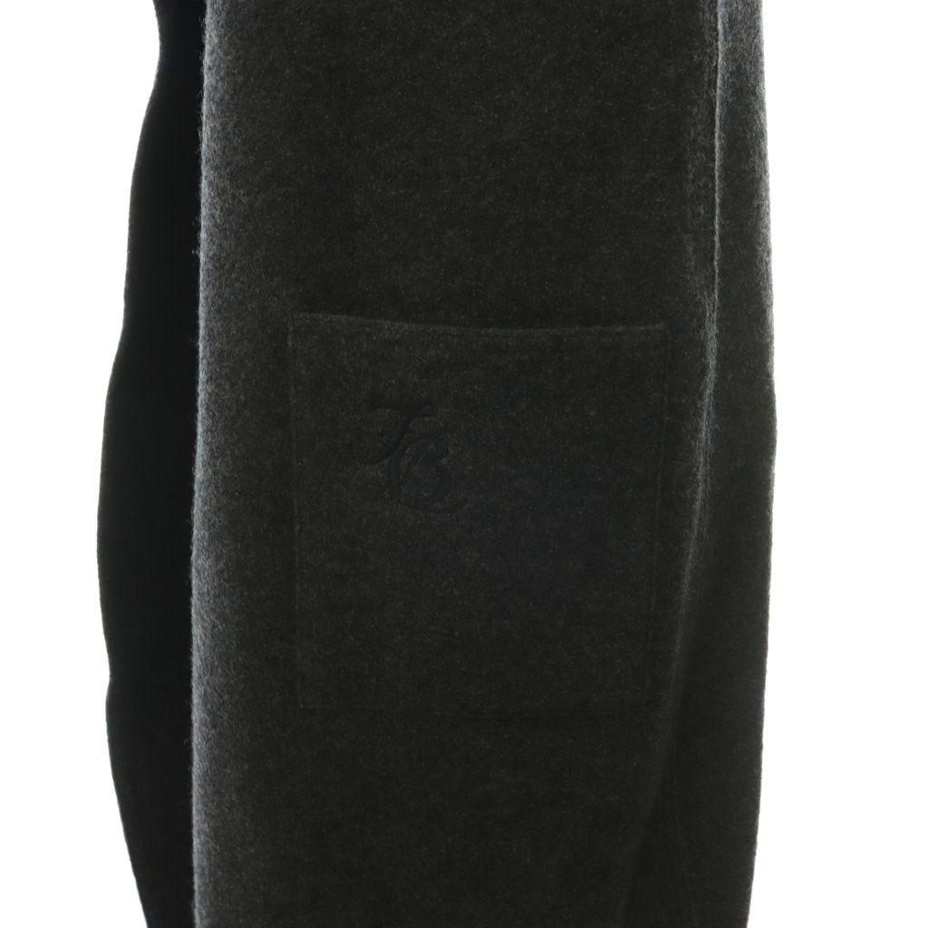 フォクシー FOXEY 43765 Seneca ニットジレ ベスト 前開き ロング ウール ダークグレー /NR