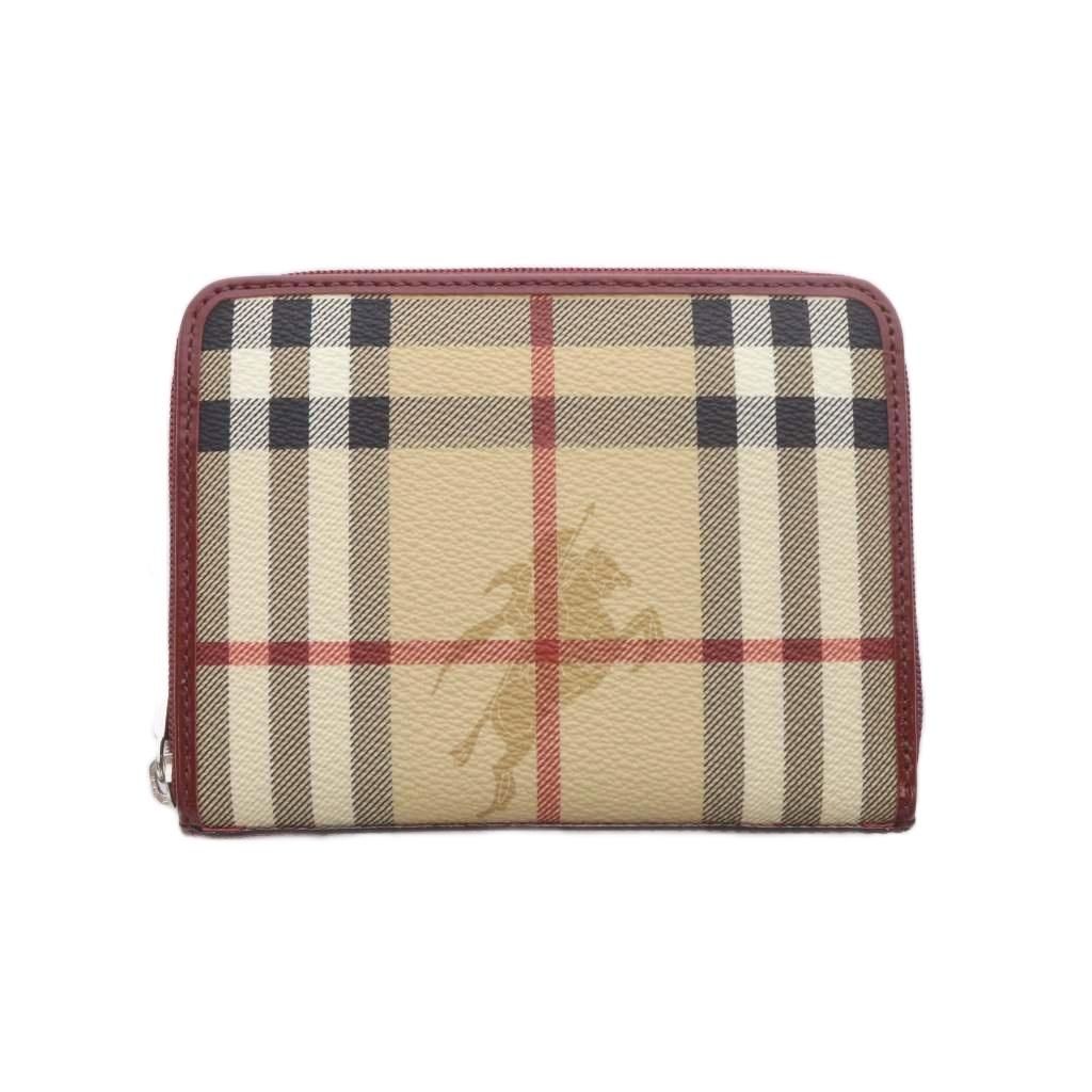 バーバリー ロンドン BURBERRY LONDON ノバチェック ラウンドファスナー 財布 ウォレット ベージュ 黒 ブラック 赤 レッド レザートリム /RI ■OS 6,675円
