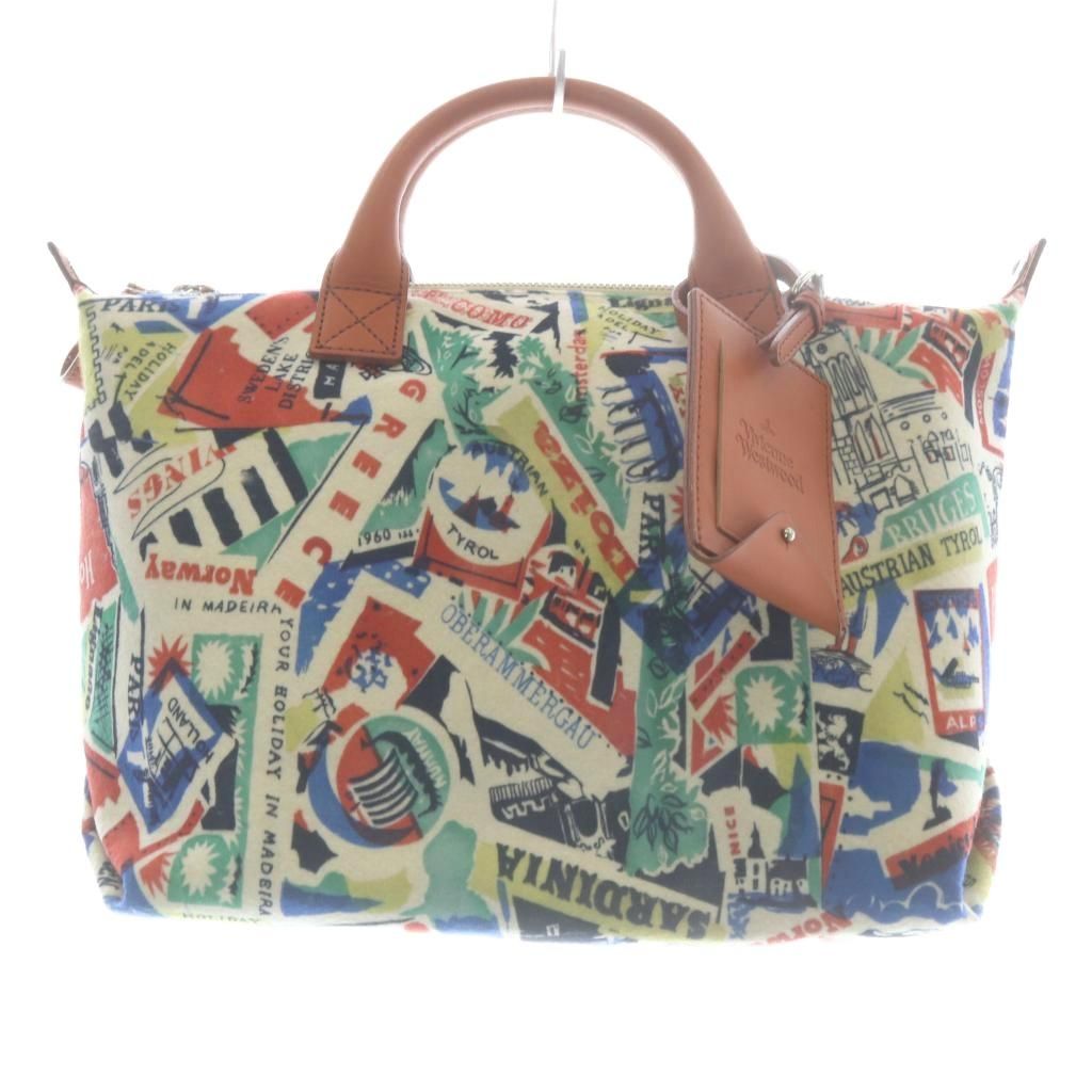 ヴィヴィアンウエストウッド Vivienne Westwood 2WAY ボストンバッグ ハンドバッグ 茶色