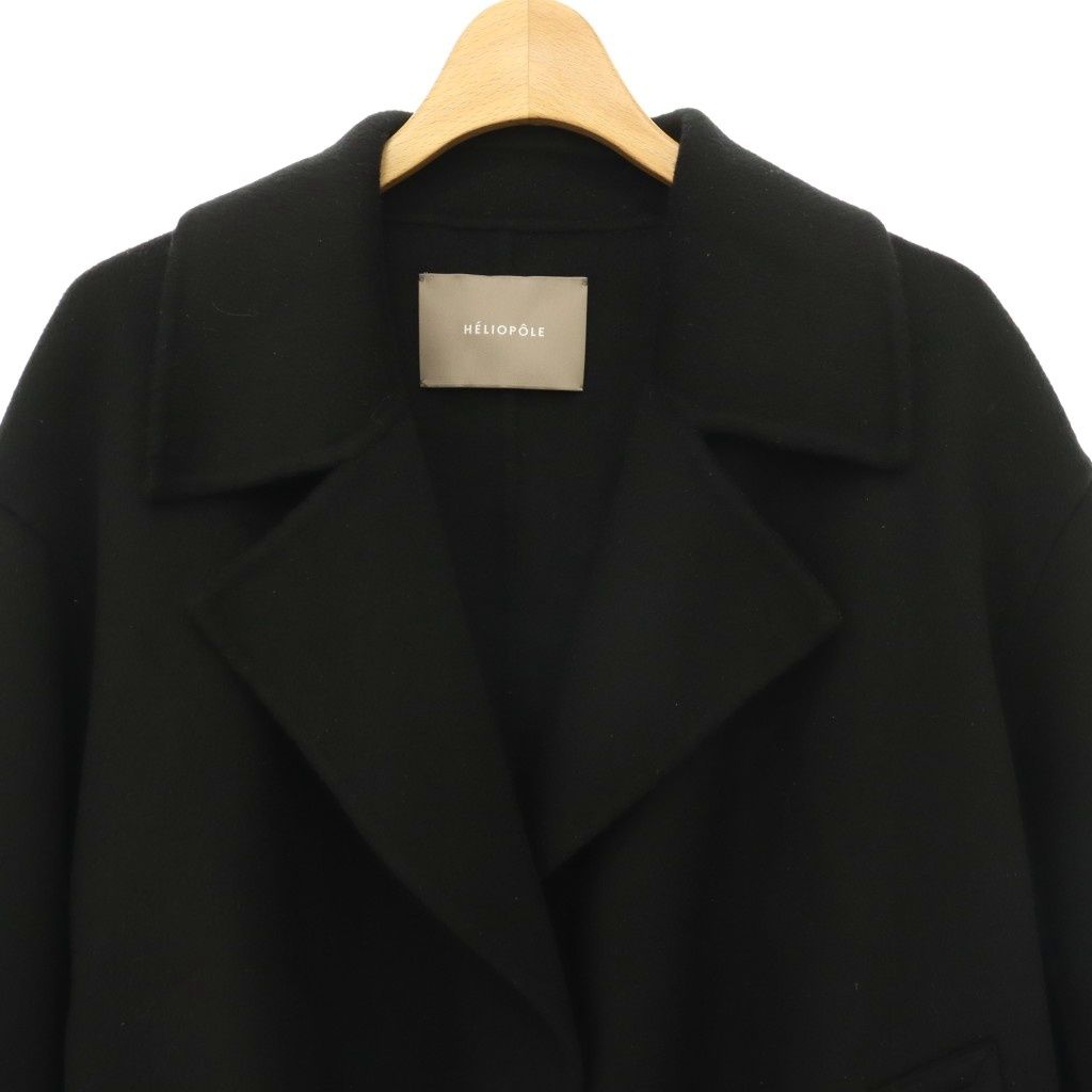 エリオポール heliopole REVER SHORT COAT コート ウール ショート 38 黒 ブラック /CX ■OS