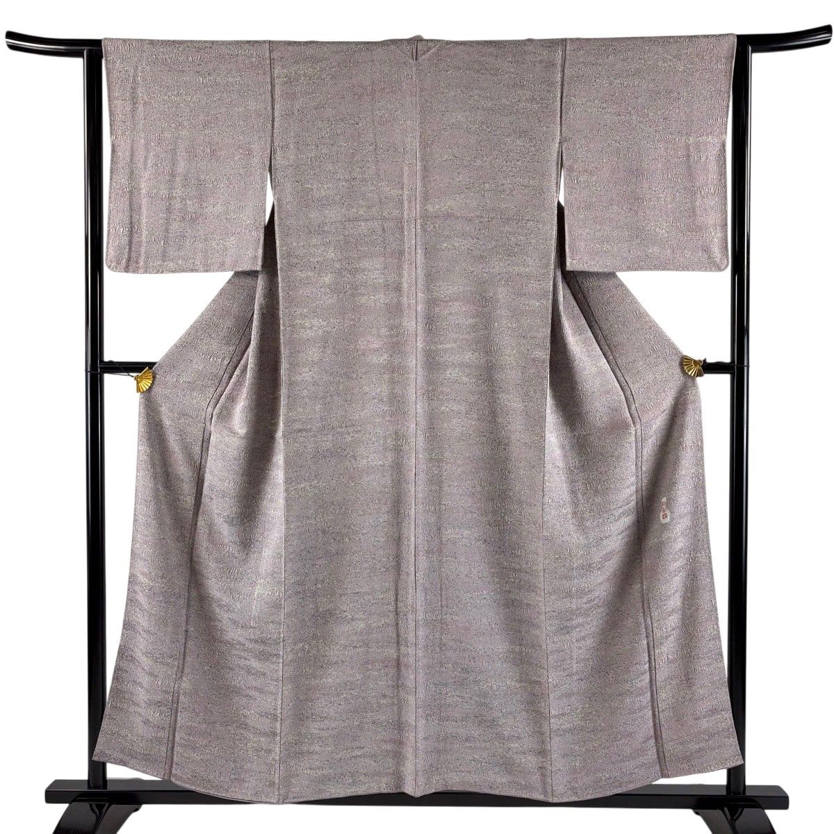【美品】 小紋 身丈155cm 裄丈63cm S 袷 陶彩染 霞 幾何学 灰紫 正絹 秀品 【中古】 6,688円