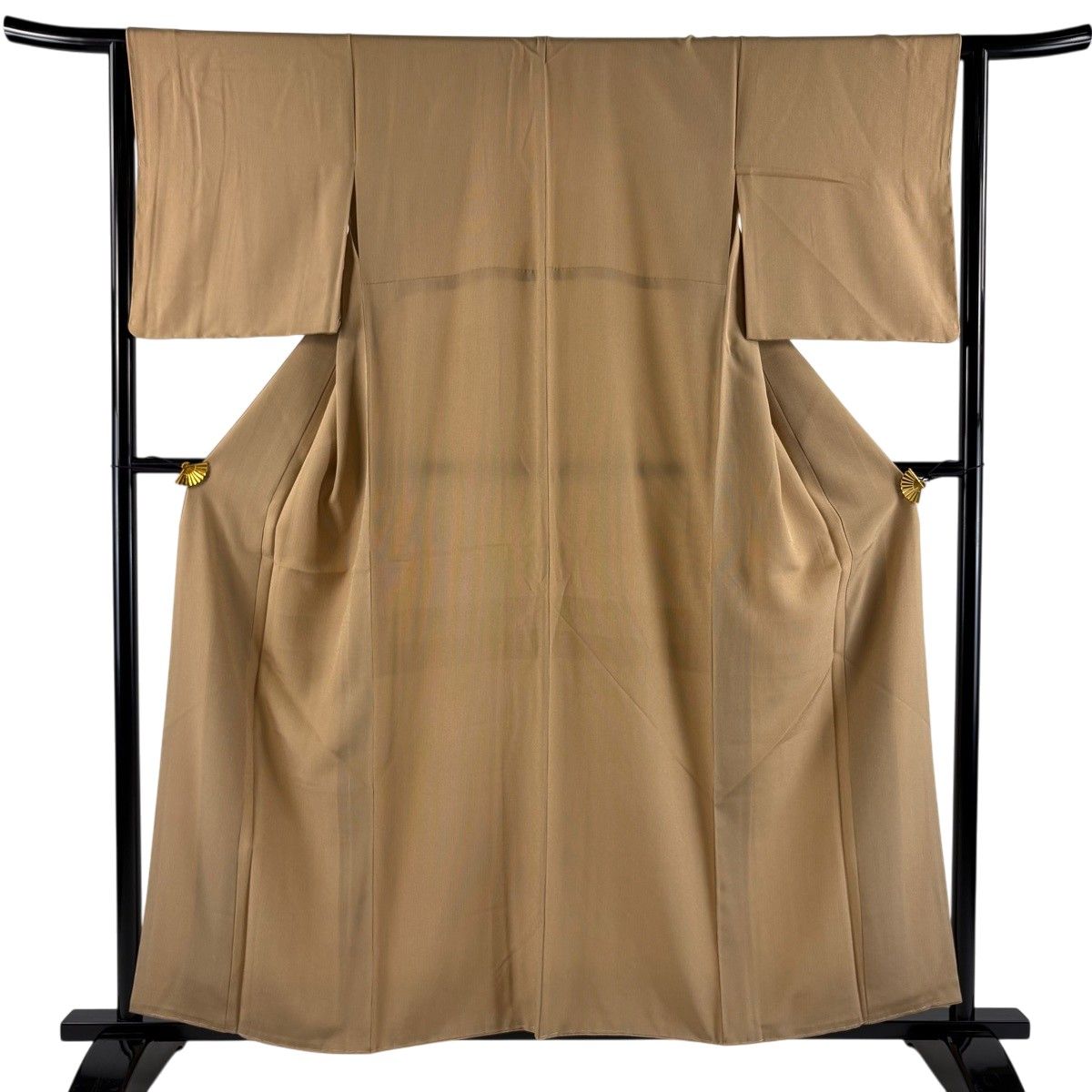 【美品】 江戸小紋 身丈157cm 裄丈64cm M 袷 万筋 薄茶色 正絹 名品 【中古】