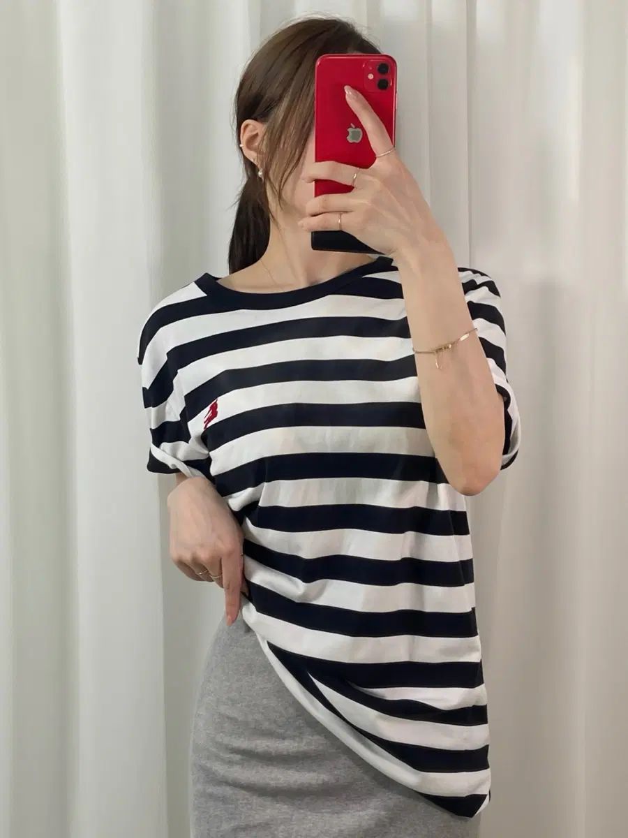 バーバリー ボーダー柄 ラウンド Tシャツ