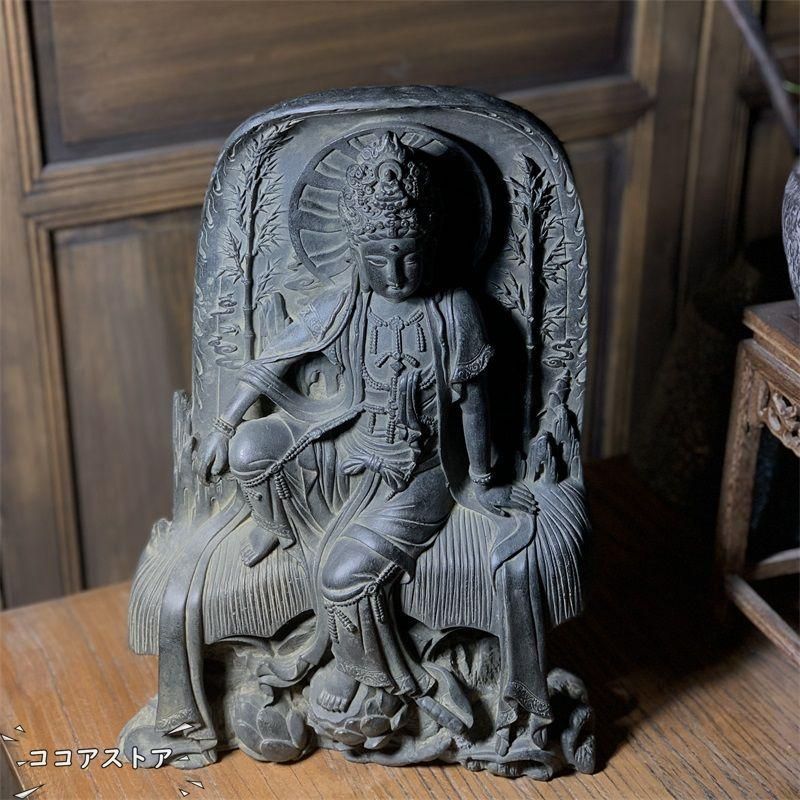石像 石仏 紫竹自在観音 工芸品 美術品 置物 22,344円