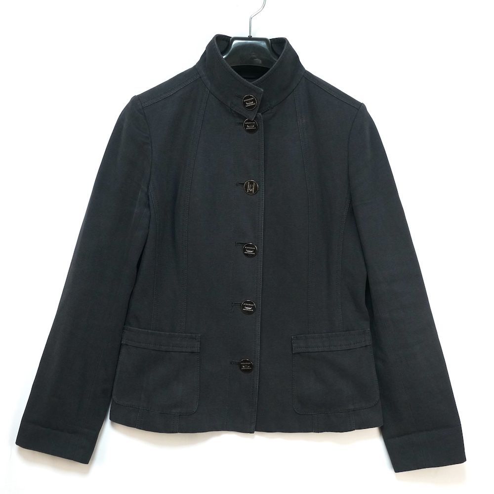 BURBERRY LONDON バーバリー スタンドカラー コットン ジャケット 一枚仕立て 40サイズ ブラック FCA55-140‐09 12,432円