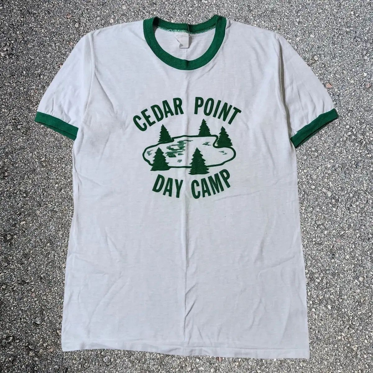 80s アメリカ製 サイダー POINT デイ キャンプ リンガー Tシャツ #2