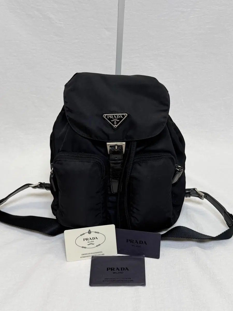 正規品 PRADA プラダ ポコノ ナイロン ツーポケット バックパック ブラック スモール