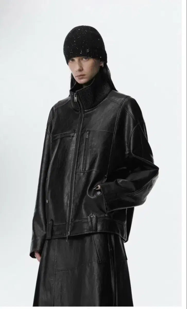 TREEMINGBIRD Vintage Leather Bomber Jumper