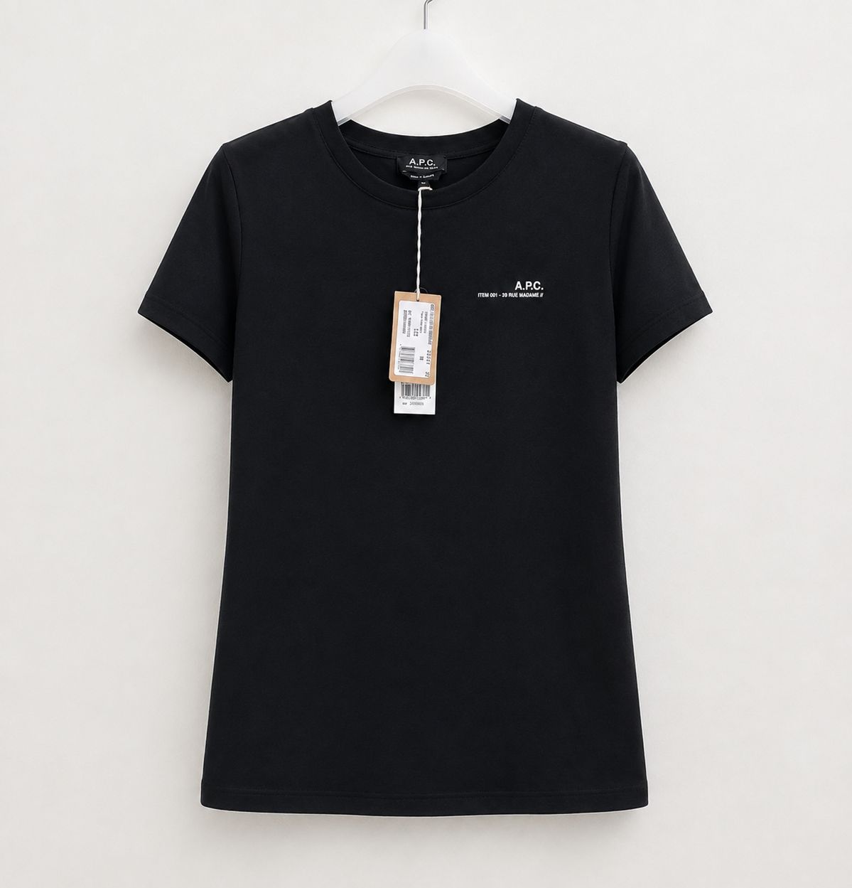 新品O/店舗O A.P.C. アーペーセー 半袖 レディース ミニ ロゴ ブラック COEOP F26012 LZZ
