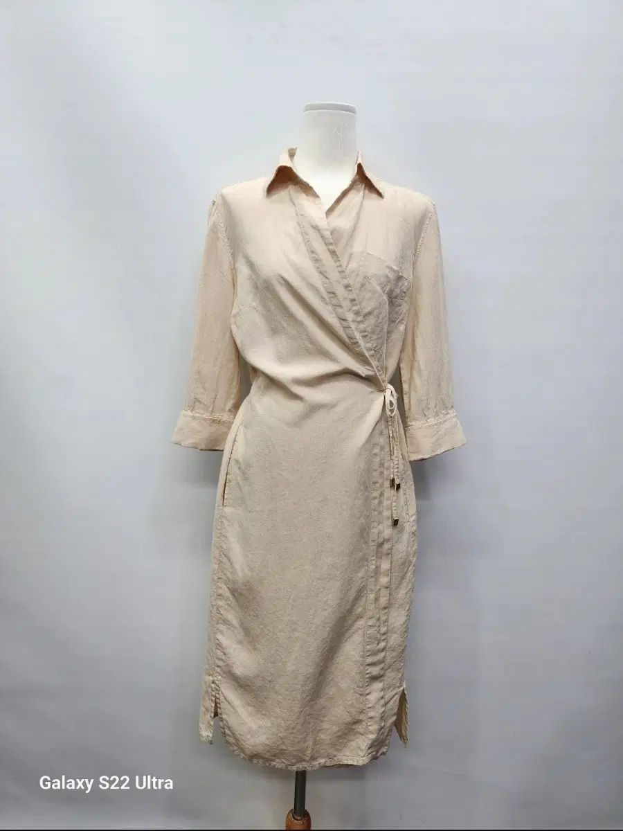 Max Mara リネン ラップ ワンピース ベージュ 40表記55 정66 12,402円