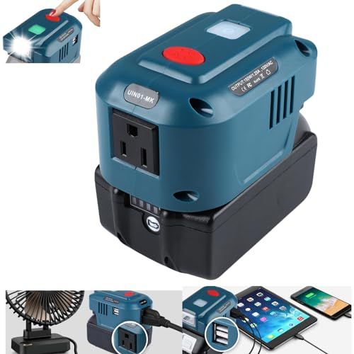 ☆新品☆DEWDYSマキタ 18V バッテリー用インバーター 150W AC100-120V 出力 2USB ポート + LED ライト搭載 車中泊 キャンプ 防災停電対策 過電圧保護省エネ電源 バッテリー別売 b683d558 6,864円