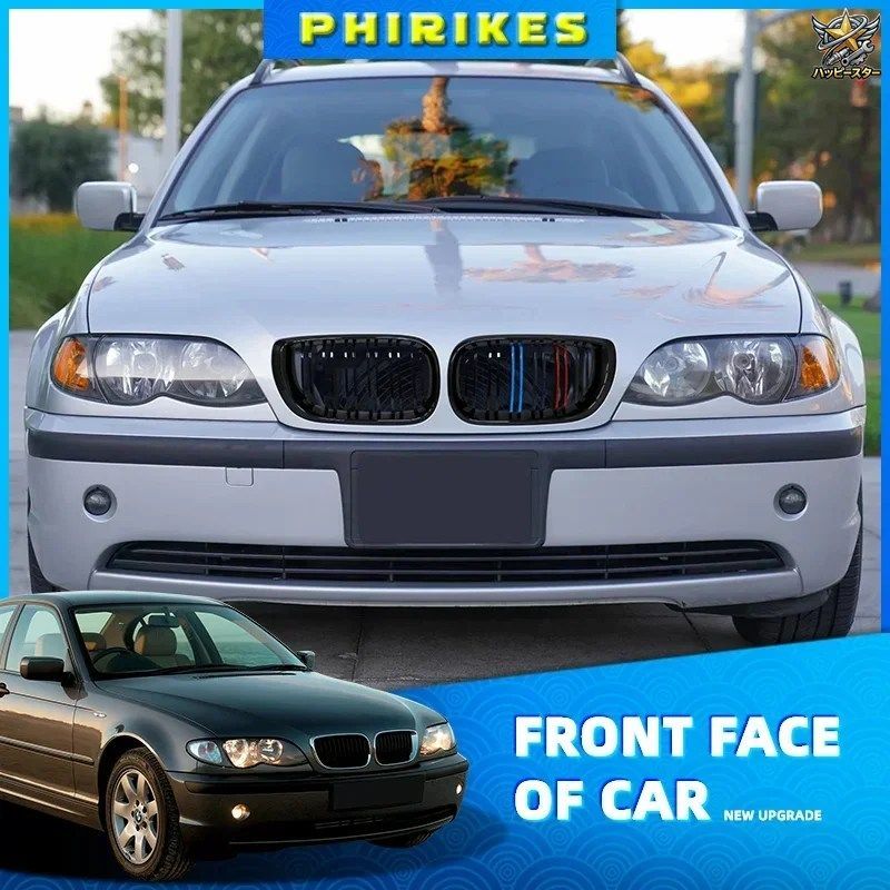 BMW E46 4ドアツーリングサルーン 2002 - 05 用フロントバンパーキドニーフードグリルレーシンググリル 7,628円