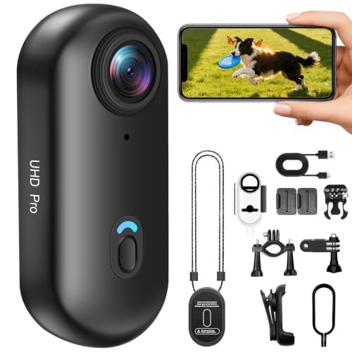 アクションカメラ 4K 小型ウェアラブルカメラ 120°広角 Vlogビデオカメラ 36g軽量 ボディカメラ ハンズフリー POVカメラ WiFi スマホ連携 バッテリー寿命120分 写真撮影 循環録画 IP68防水 防水ケース付き acti 8473d00f
