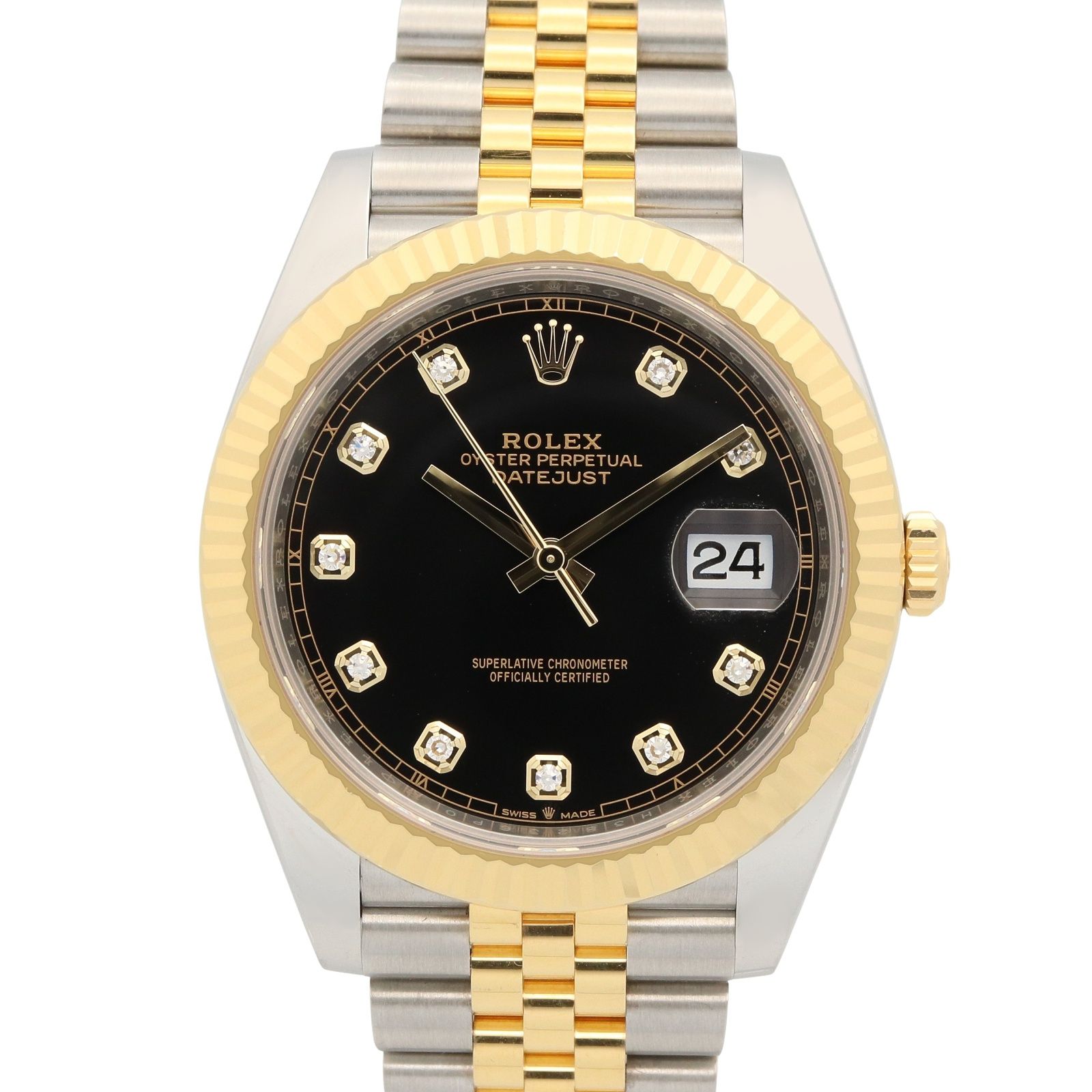 ロレックス ROLEX 腕時計 デイトジャスト41 10Pダイヤ ランダム番 126333G BK/ジュビリー/NP K18（イエローゴールド） ステンレススチール デイトジャスト41 10Pダイヤ ランダム番