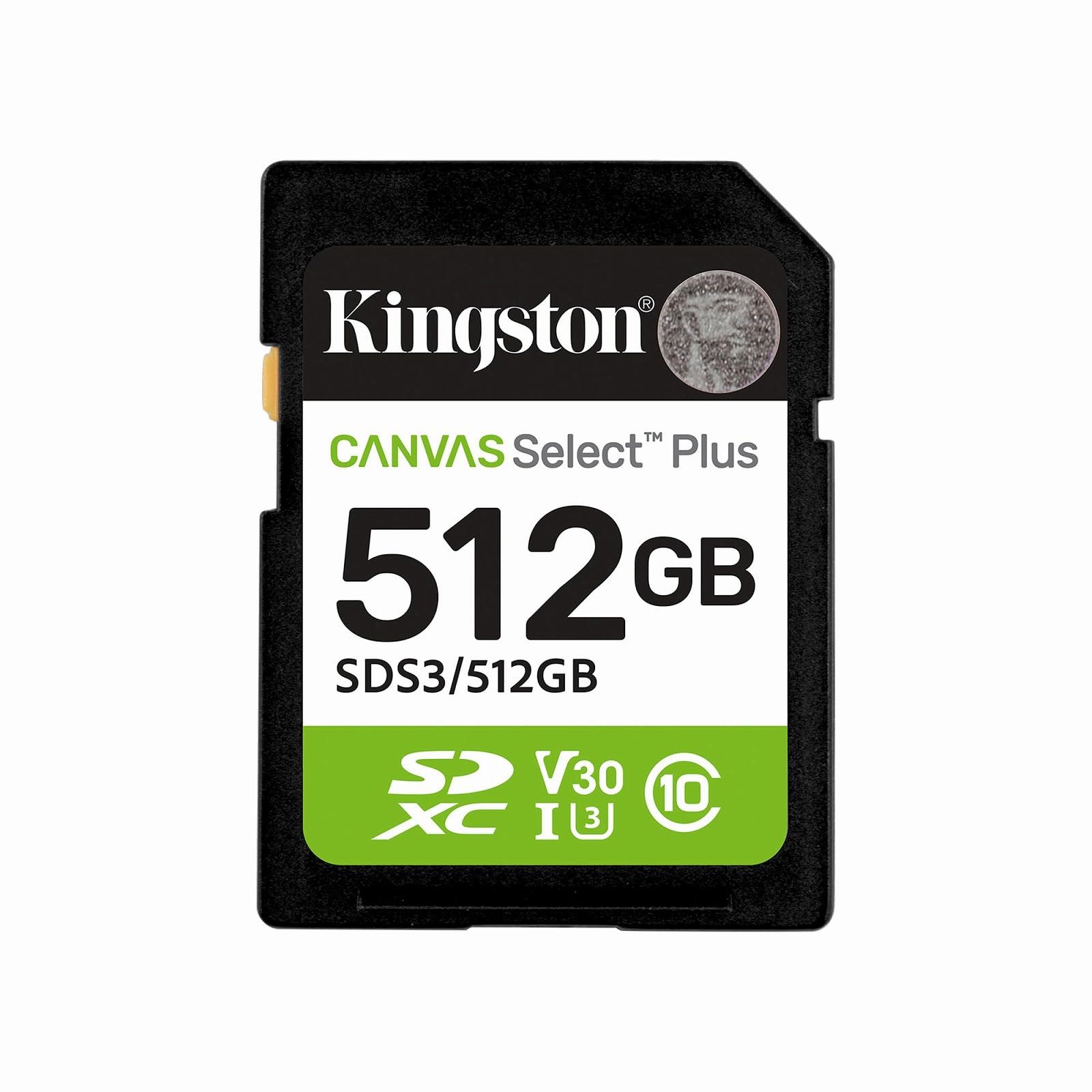新品 Kingston Canvas Select Plus SDメモリーカード 512GB SDXC Gen3 150MB/s C10 UHS-I U3 V30 - SDS3/512GB